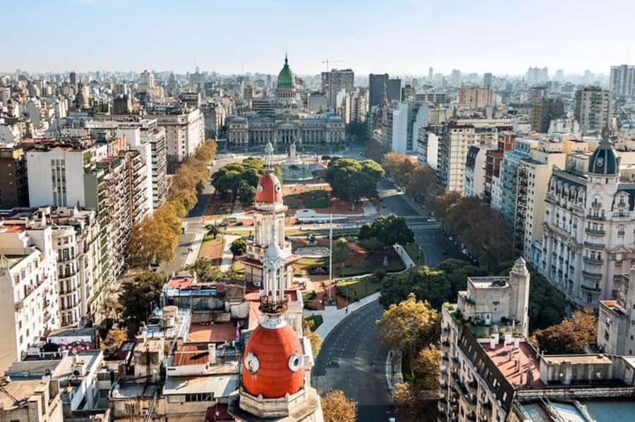 Buenos Aires: Montserrat, San Telmo, La Boca, and Puerto … - Avenida de Mayo, Calle Defensa, and the oldest bookstore-church-pharmacy combo