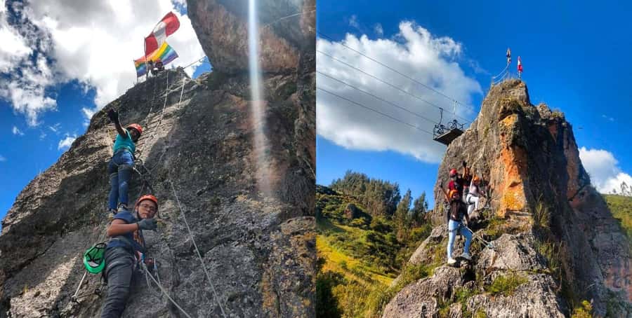 Cusco: Via Ferrata, Skybike, and Rappel Adventure - Via ferrata in Cusco: 45 meters of secured climbing