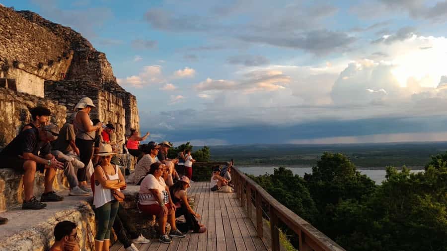 Flores: Yaxha Shared Sunset Tour with Transportation & Guide - Guided Walk Through Yaxha’s Temples, Palaces, and Ball Court Areas