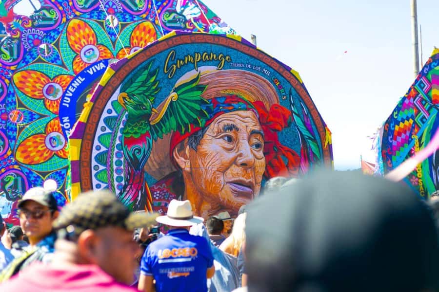 From Antigua to Sumpango Giant Kite Festival - Sumpango municipal cemetery: candles, flowers, and offerings
