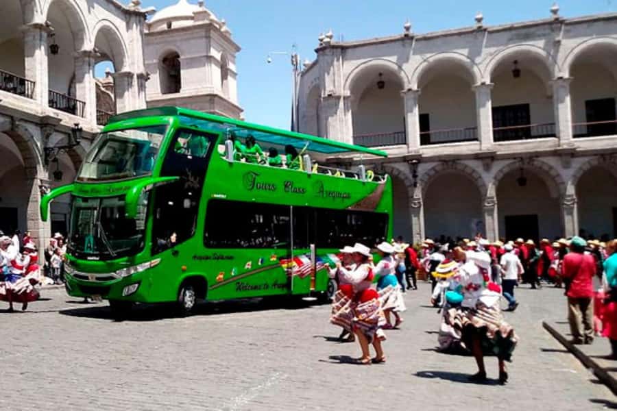 From Arequipa: Mirabus City Tour | Yanahuara Viewpoint | - The panoramic bus start: a quick way to get oriented in Arequipa