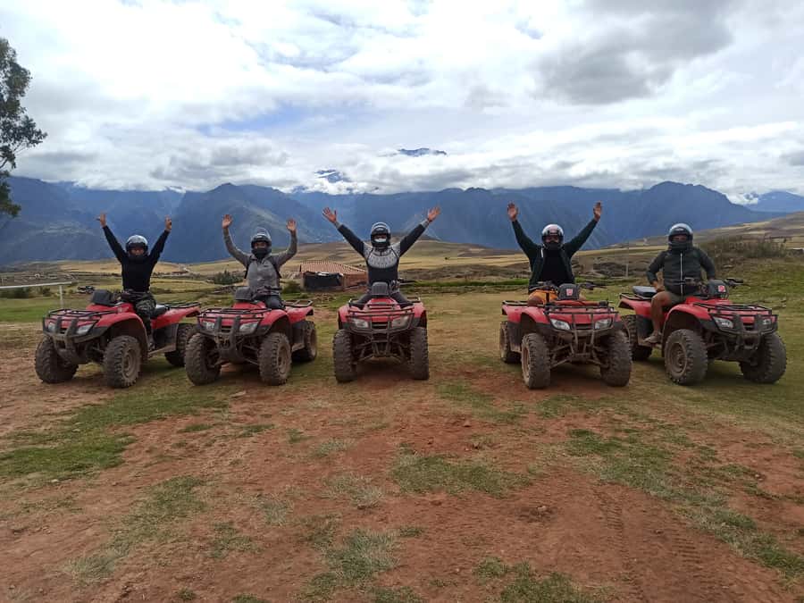From Cuzco: Salt Mines and Moray Ruins ATV Adventure - Salt Mines first: spring water, salt pools, and dusty trails